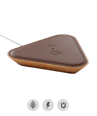 Chargeur sans fil 15W magnétique en bois et PU