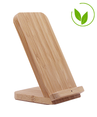 Support de chargeur sans fil en bambou double bobines