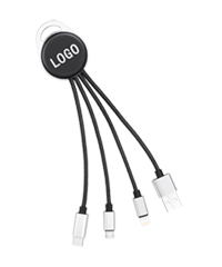 Câble de Charge 3 en 1 Logo Lumineux 