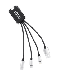 Câble de Charge 3 en 1 Logo Lumineux 